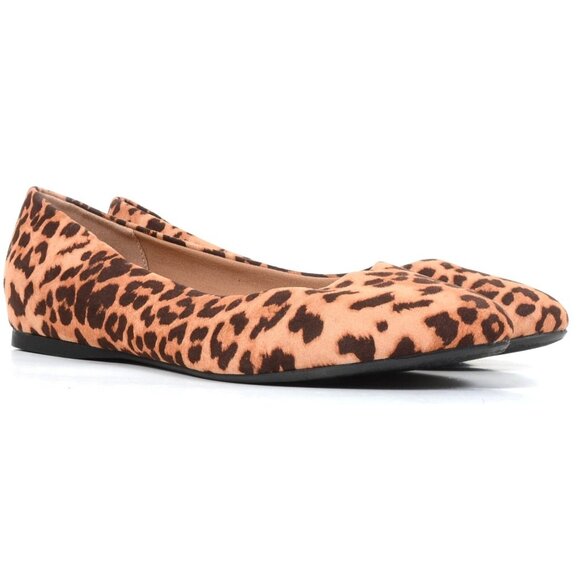 Lane Bryant Women's 10 WIDE Dream Cloud Round-Toe Flat - Leopard Print NEW - Picture 1 of 13